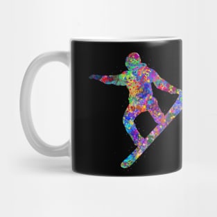 Snowboarding watercolor art Mug